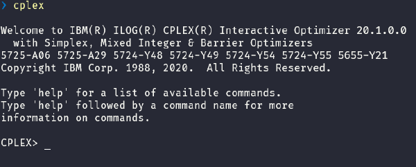 CPLEX Interactive Shell