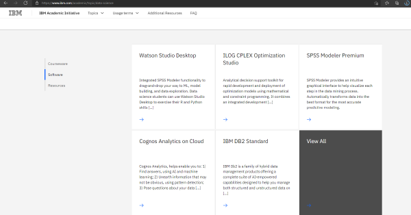 IBM Academic Initiative Softwares